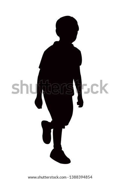 Boy Walking Silhouette Vector Stock Vector (Royalty Free) 1388394854 ...