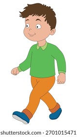 Junge, der auf weißem Hintergrund durchgeht