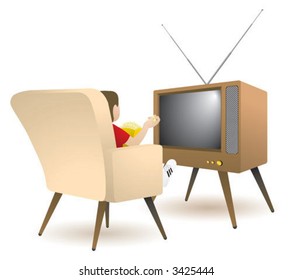 niño viendo televisión