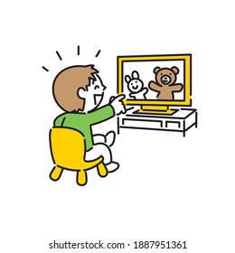 Niño viendo televisión por diversión