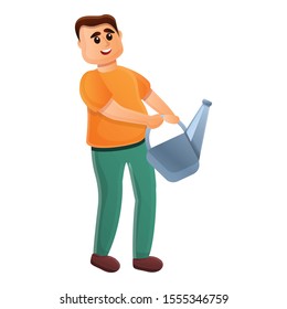 Boy watering can icon. Cartoon of boy watering can vector icon for web design isolated on white background