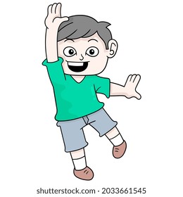 Boy Waving Hello Vector Illustration Art Stock Vector (Royalty Free ...