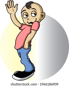 un niño ondea su mano