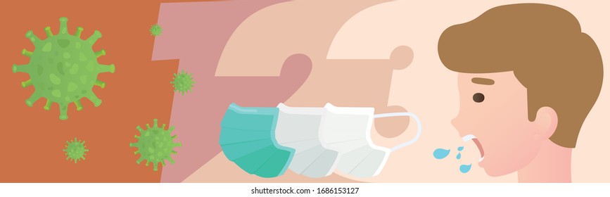 boy wearing 3 layers surgery mask. protect from virus. Stay safe concept.