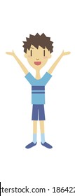 A boy wearing blue T-shirt /vector illustration