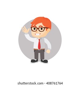 Boy wearing business man suit