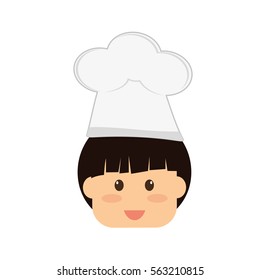 boy wearing chef hat child icon image vector illustration design 