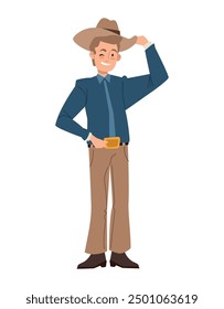 boy wearing cowboy costume isolated