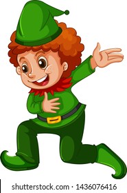 A boy wearing elf costume illustration