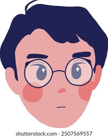 Boy wearing glasses cute illustration