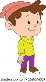 Boy wearing a hat and winter clothes