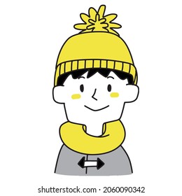 Boy wearing a knit hat