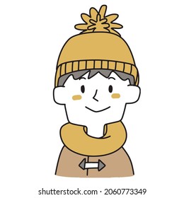 Boy wearing a knit hat