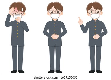 Boy is wearing a mask