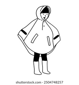 Niño con impermeable y bota de goma