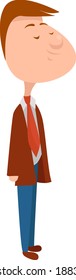Boy wearing a red blazer,illustration,vector on white background