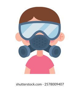 Boy wearing safety goggles vector