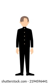 Boy wearing school uniform, Stand upright