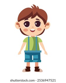 boy wearing spring clothes isolated