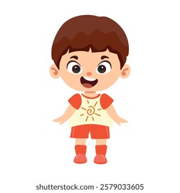 boy wearing spring clothes isolated