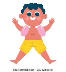 boy wearing summer clothes isolated