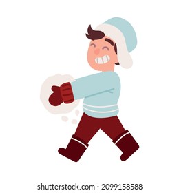 boy wearing winter clothes icon