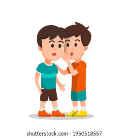 a boy whispered something to his friend