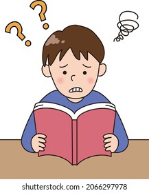 ein Junge, der kein schwieriges Buch versteht
