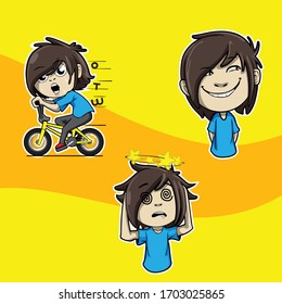 a boy who has many kinds of expressions