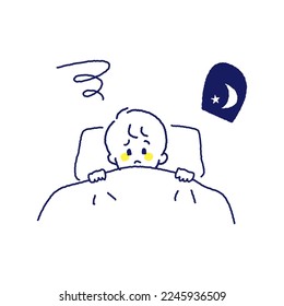 Un niño que está teniendo problemas para dormir por la noche.