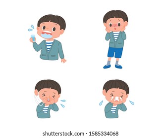 

Boy who is sick with a cold