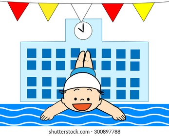 The boy who starts by swimming