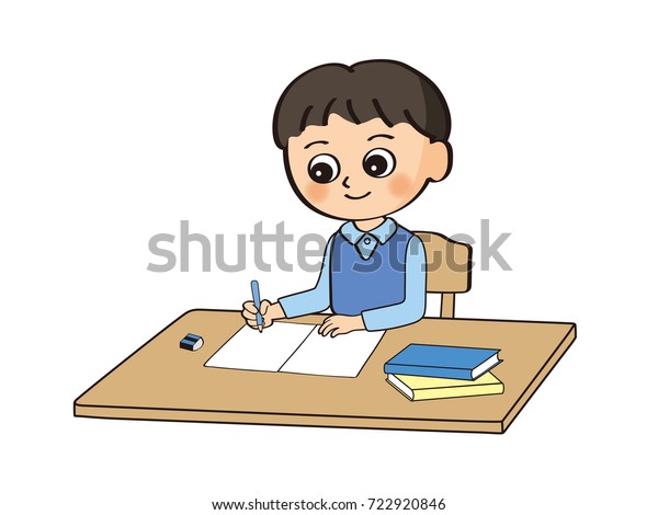 Boy Who Studies Stock Vector (Royalty Free) 722920846