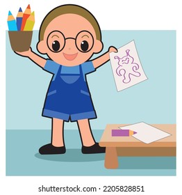 a boy who will be a great artist in the future