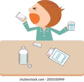 A boy who works hard and takes medicine