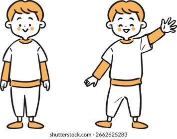 Ganzkörper-Vektor für Jungen (orange)