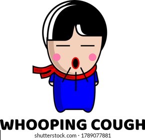 A Boy With Whooping Cough Illustration