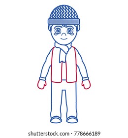 Boy with winter cloth design