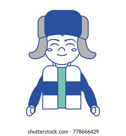 Boy with winter cloth design