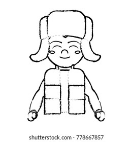 Boy with winter cloth design