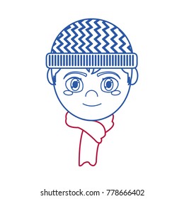 Boy with winter hat design