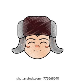 Boy with winter hat design