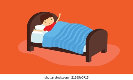 boy woke up in bed