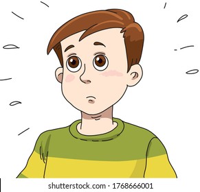 Boy Worried Face Stock Vector (Royalty Free) 1768666001 | Shutterstock