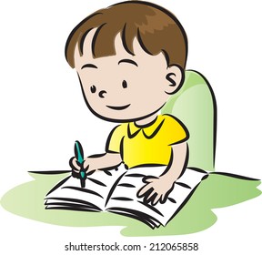 Cartoon Kid Writing Images, Stock Photos & Vectors | Shutterstock