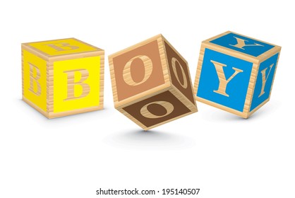 Boy Written Alphabet Blocks Vector Illustration Stock Vector (Royalty ...