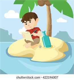  boy wrote in a bottle for help