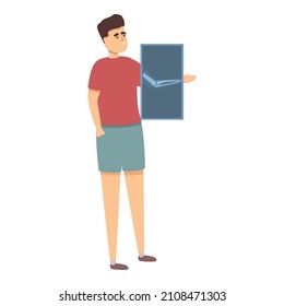 Boy xray scan icon cartoon vector. Radiology doctor. Health machine