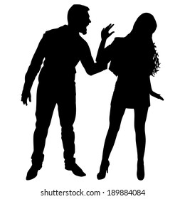 Niño gritando a su novia, vector 
