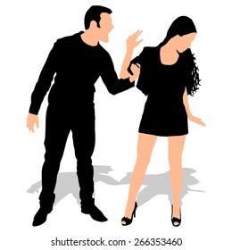Boy yelling at his girlfriend, vector 